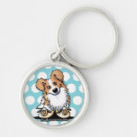 Curious Border Collie Dotted Keychain