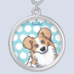 Curious Border Collie Dotted Necklace