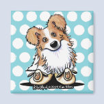 Curious Border Collie Square Magnet