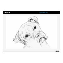 Curious Boxer Pup Decals For Laptops