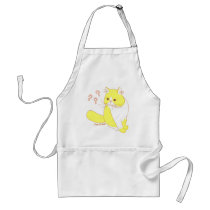 Curious Cat Doodle Art Apron by oodlesdoodles Curious Cat Doodle Art Apron