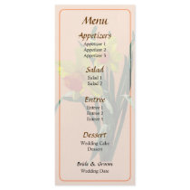 Curious Daffodils Wedding Menu Rack Card Template