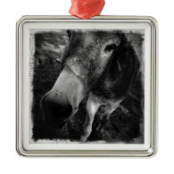 Curious Donkey Christmas Ornament