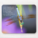 Curious Dragonfly Poem - mousepad