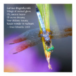 Curious Dragonfly Poem - poster / print