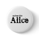 Curious Like Alice White Button