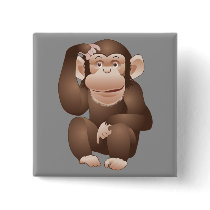 Curious Monkey Pinback Buttons