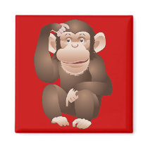 Curious Monkey Refrigerator Magnet