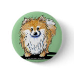 Curious Pomeranian Pinback Buttons