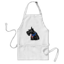 Curious Scottish Terrier Patriotic Aprons