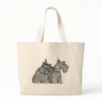 Curious Scottish Terriers Pen & Ink Sketch Tote Bag