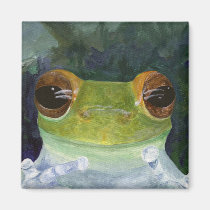 Curious Tree Frog Art Magnet magnets