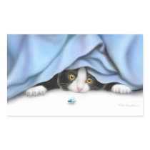 Curious Tuxedo Cat Sticker