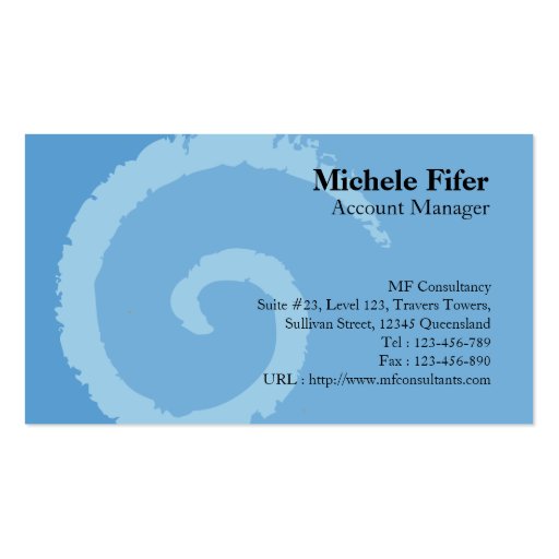 Curl Blue Business Card (front side)