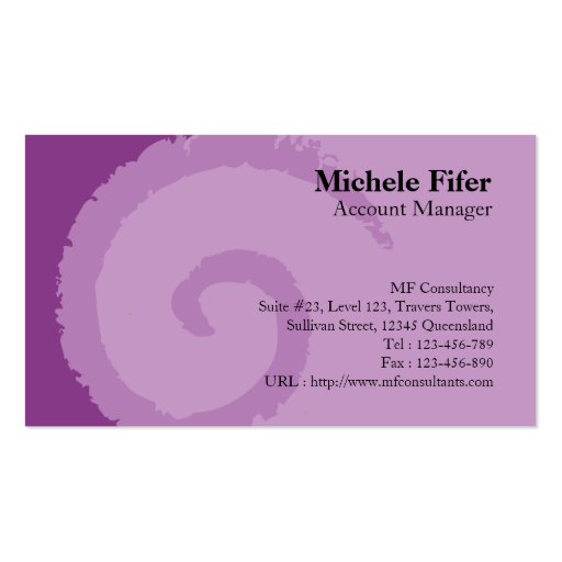 Curl Purple Business Card (front side)