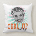 Curl Up and Dye Vintage Graphic Throw Pillow pillows