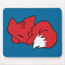 Curled Sleeping Fox Mousepads