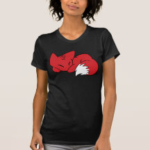 Curled Sleeping Fox T Shirts