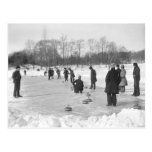 Curling in Central Park NYC Postcard