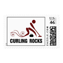 Curling Rocks Postage Stamp