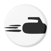 curling stone icon refrigerator magnet