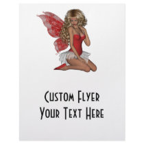 Curly Blond 3D Fairy in Pink Personalized Flyer