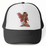 Curly Blond 3D Fairy in Pink Trucker Hat