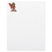 Curly Blond 3D Fairy in Pink Personalized Letterhead