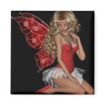 Curly Blond 3D Fairy in Pink magnets