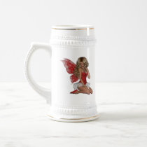 Curly Blond 3D Fairy in Pink Coffee Mugs
