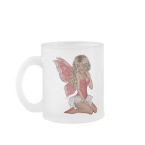Curly Blond 3D Fairy in Pink Mug