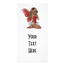 Curly Blond 3D Fairy in Pink Picture Card
