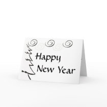 Curly Christmas  Happy New Year - Customized cards