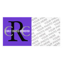 Curly Coated Retriever Breed Monogram Picture Card
