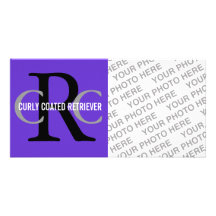 Curly Coated Retriever Breed Monogram Picture Card