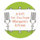 Curly forks retro decorative food gift tag sticker