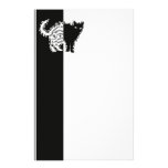 Curly Halloween Black Cat Custom Stationery