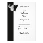 Curly Halloween Black Cat Personalized Invites