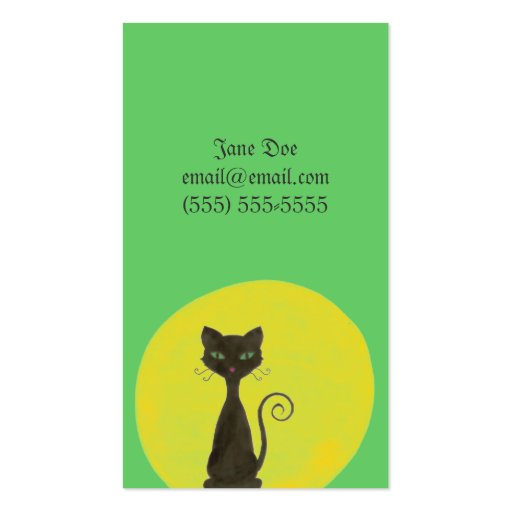 Curly Kitty & Moon Calling Card Business Card