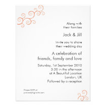 Curly Q Too (tangerine) 4.25x5.5 invitations