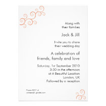 Curly Q Too (tangerine) 5x7 invitations