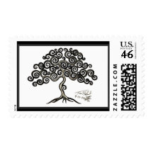 Curly Tree Postage Stamps
