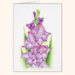 Curly watercolor art greeting card cards