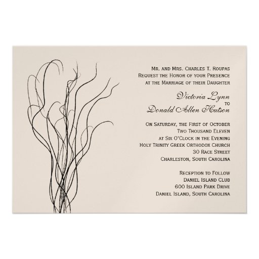 Curly Willow Wedding Invitation