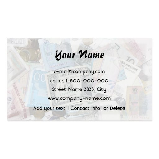 Currency Business Card (back side)