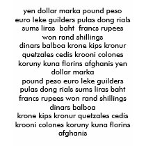 Currency of the World t-shirts