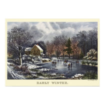 Currier & Ives; Early Winter posters