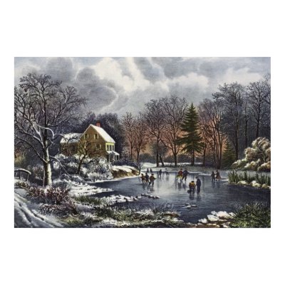 Currier & Ives; Early Winter print