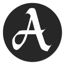 Cursive A Monogram Sticker