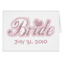 Cursive Bride Pink cards